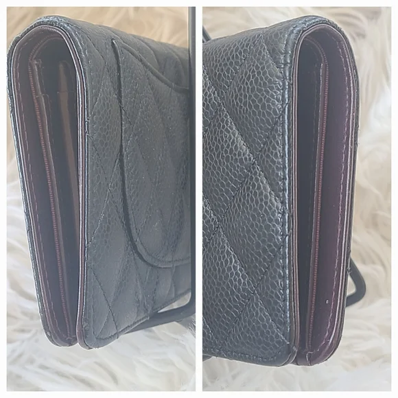 Authentic Gorgeous Chanel Black Matelasse Caviar Wallet- Great Condition